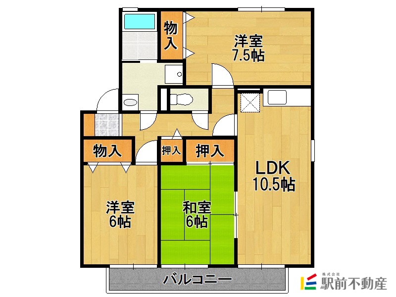 ロイヤルステージタウン鳥栖Ｃ棟の間取り