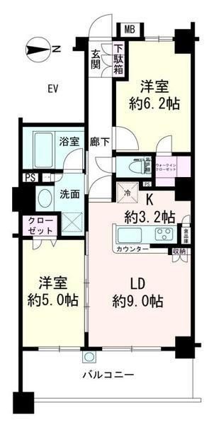 パレステージ北久里浜の間取り