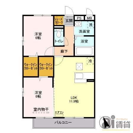 フェニックス小仙波　C棟の間取り