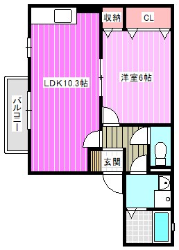 橿原市豊田町のアパートの間取り