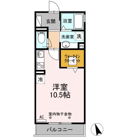 静岡県静岡市清水区三保（アパート）の賃貸物件の間取り