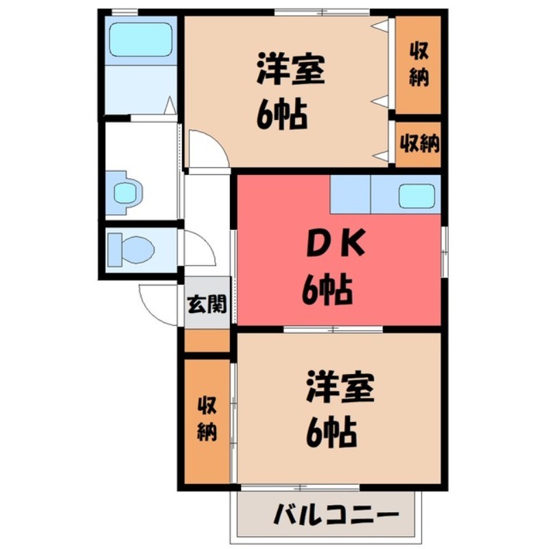 橋本住宅 B棟の間取り