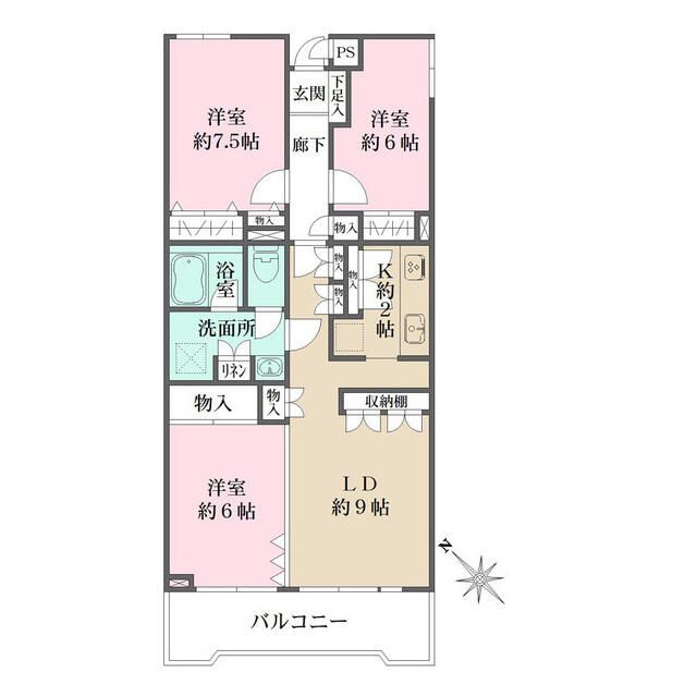 北区中里のマンションの間取り