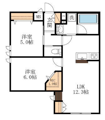 （仮称）三郷市早稲田２丁目メゾンの間取り