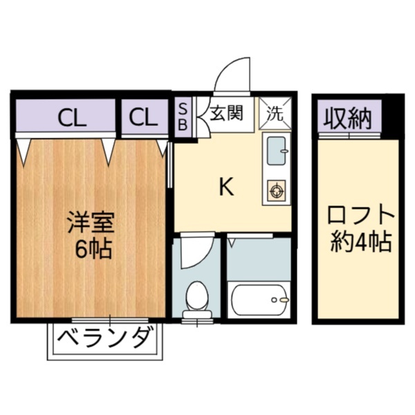 小金井市東町のアパートの間取り