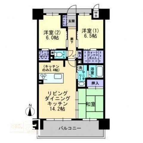 アルファライフ倉敷白壁通りの間取り