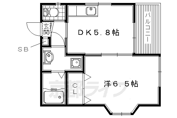 枚方市田口のマンションの間取り