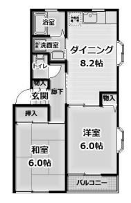 横浜市鶴見区北寺尾のアパートの間取り