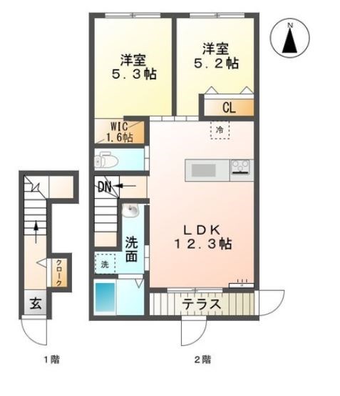 茅ヶ崎市平太夫新田のアパートの間取り