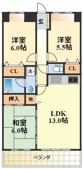 アドミラブール長岡京の間取り