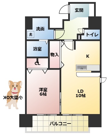 大阪市北区扇町のマンションの間取り