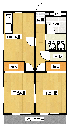 甲府市下曽根町のアパートの間取り