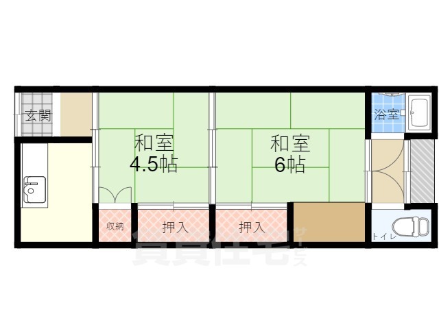 豊中市熊野町のアパートの間取り