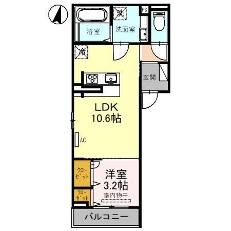 新潟県新潟市中央区笹口２（アパート）の賃貸物件の間取り