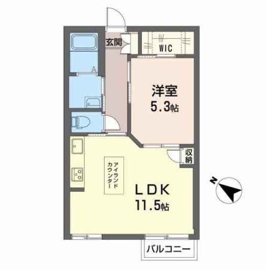 神戸市垂水区塩屋町のアパートの間取り