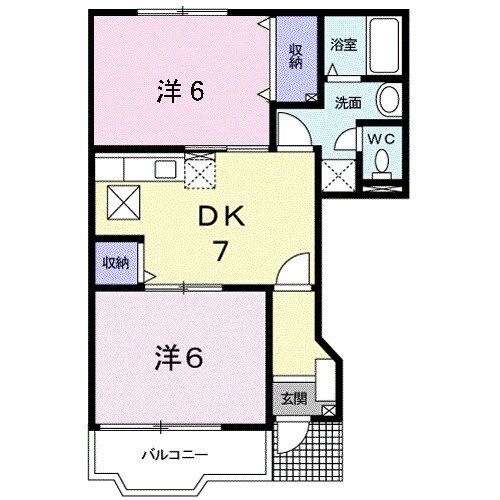 津市白塚町のアパートの間取り