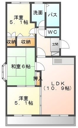 愛知郡東郷町三ツ池のアパートの間取り