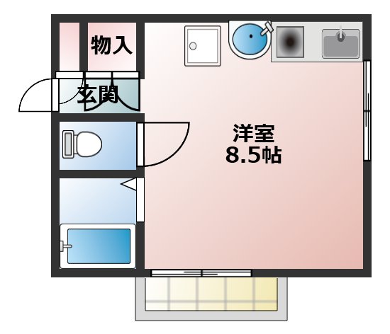 明石市大久保町ゆりのき通のアパートの間取り