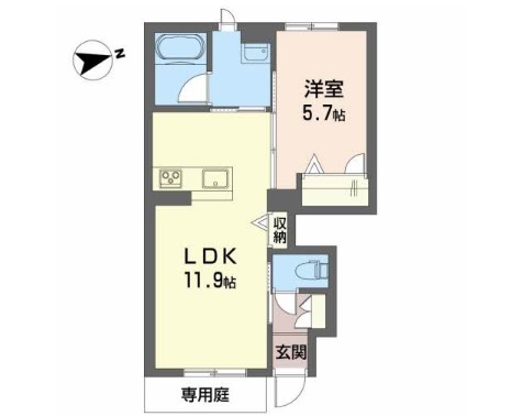 加西市中野町のアパートの間取り