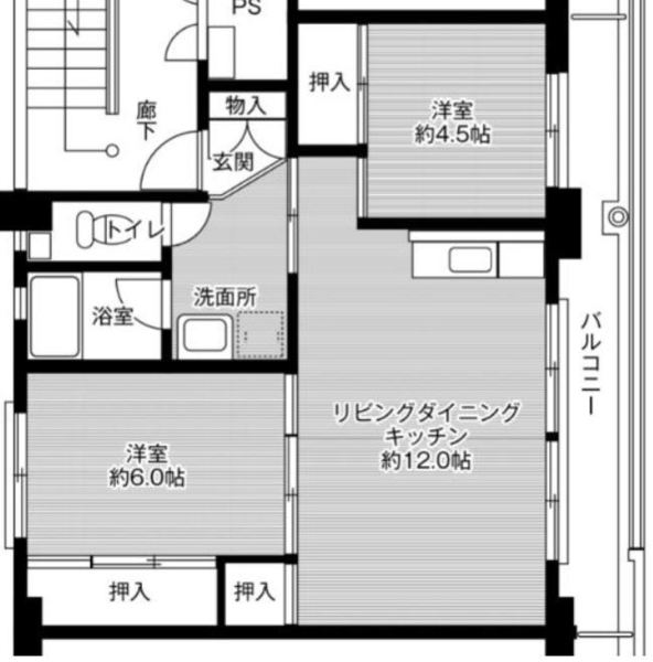 ビレッジハウス船木II１号棟の間取り