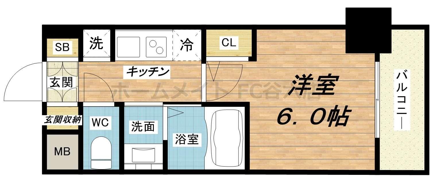 エステムコート難波WEST－SIDEVアジュールの間取り