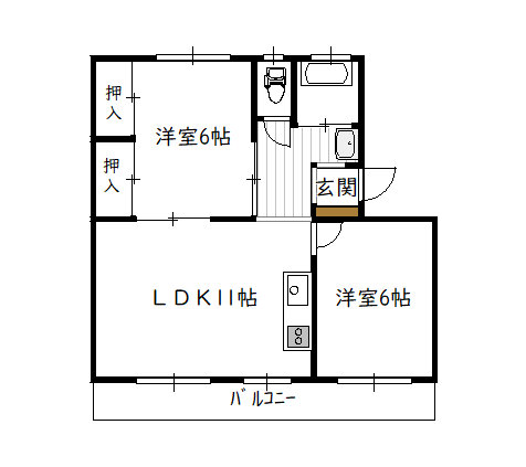 平和台コーポの間取り