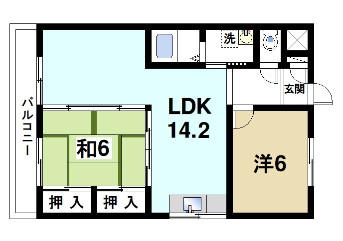 天理市別所町のマンションの間取り