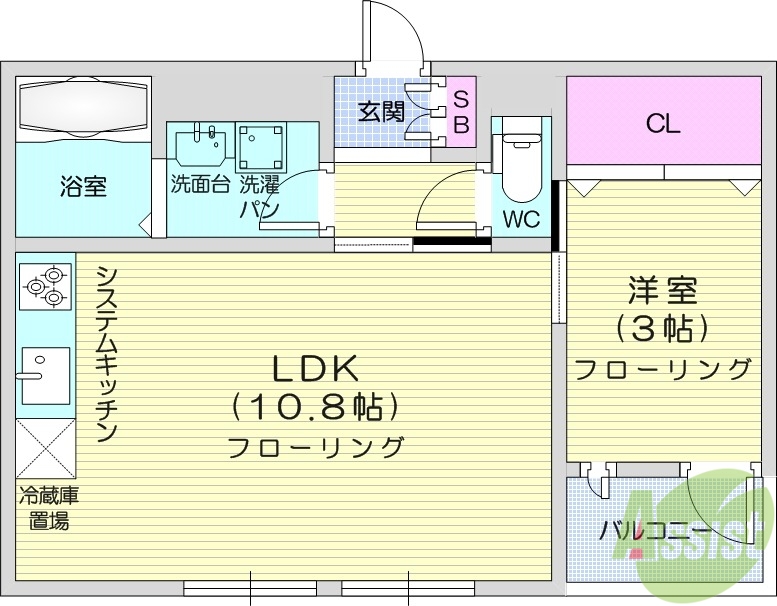 ビファイン泉中央の間取り