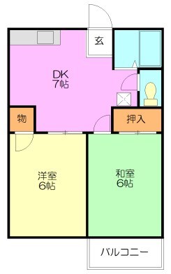 秦野市千村のアパートの間取り