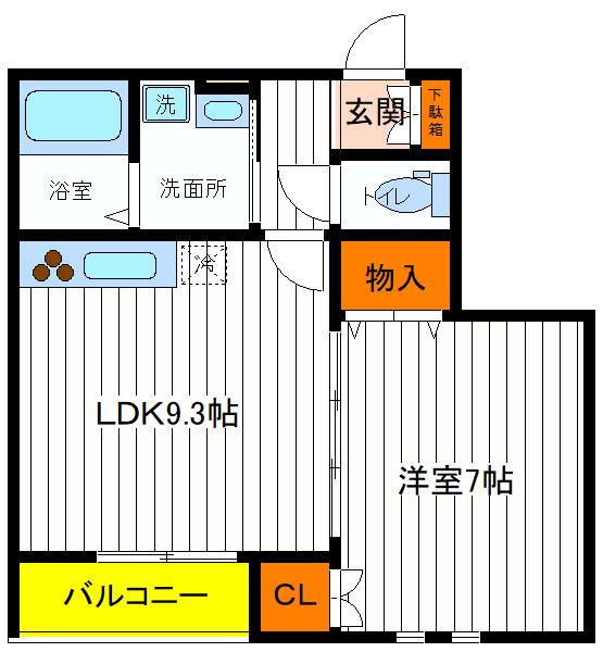 【立川市高松町のアパートの間取り】