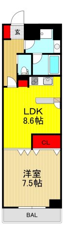 【川口市西青木のマンションの間取り】