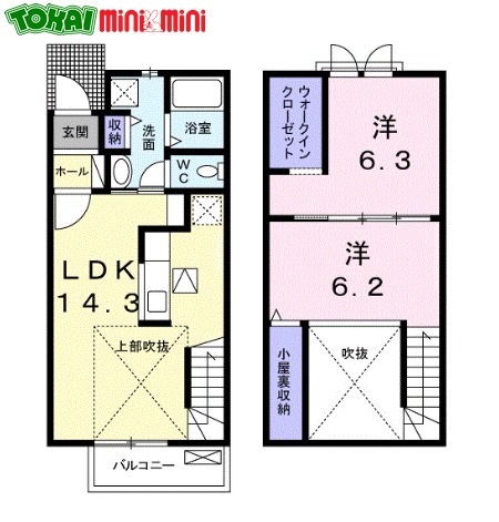 多気郡明和町大字馬之上のアパートの間取り