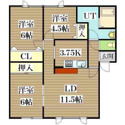 札幌市北区北三十一条西のアパートの間取り