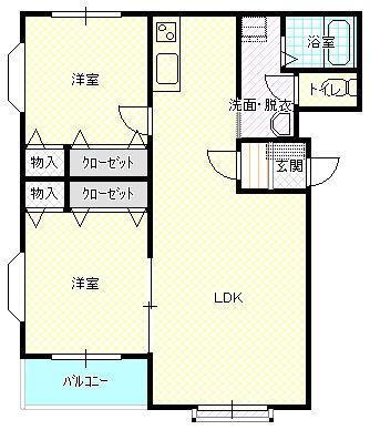 大崎市古川旭のマンションの間取り