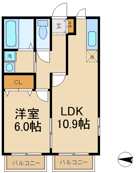 白井市大松のアパートの間取り