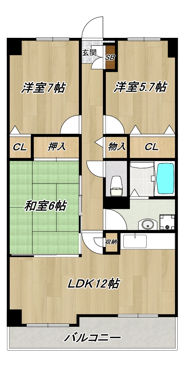 プレミール和白丘の間取り