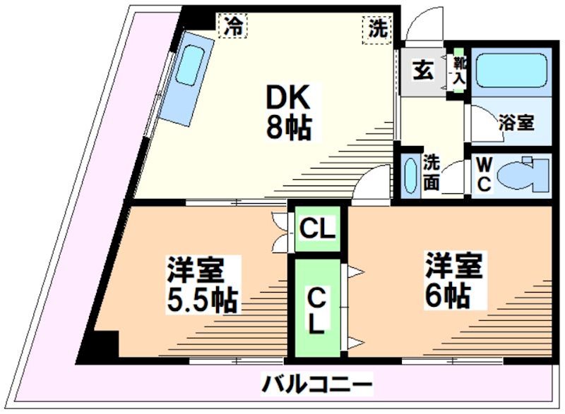 国分寺市東恋ヶ窪のマンションの間取り