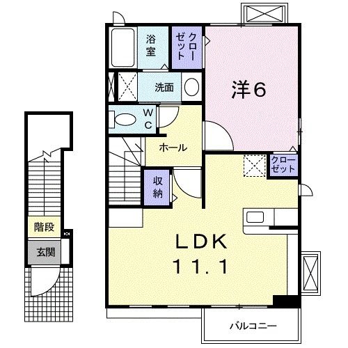 佐賀市多布施のアパートの間取り