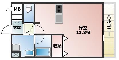 高知市土居町のマンションの間取り