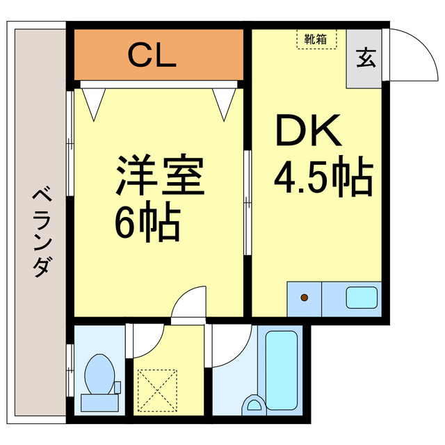 徳島市山城町のアパートの間取り