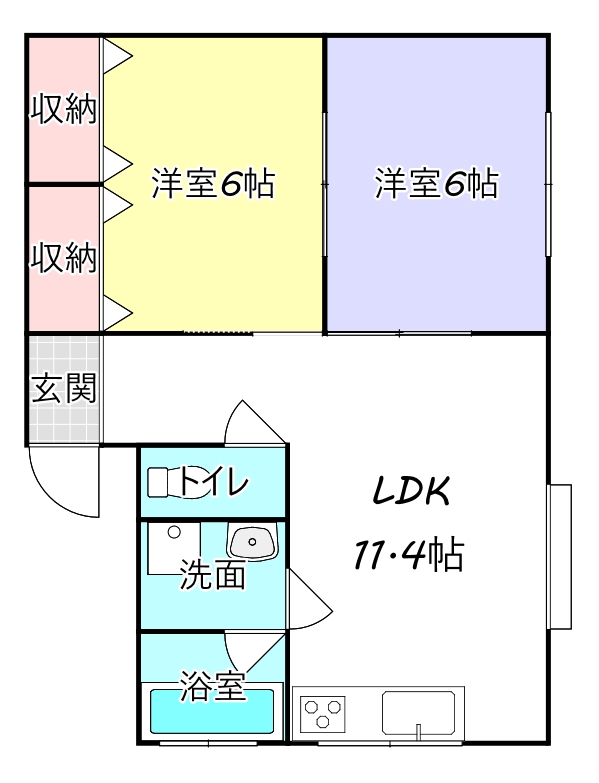 銚子市高田町のアパートの間取り