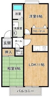 八尾市恩智中町のアパートの間取り