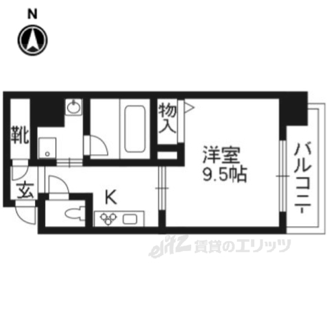 京都市中京区姉東堀川町のマンションの間取り