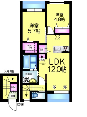 仮称）日暮３丁目メゾン北棟の間取り