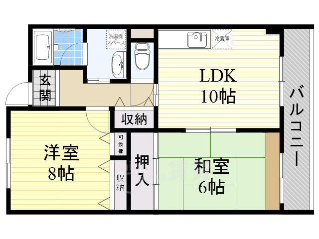 吹田市山田西のマンションの間取り