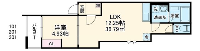 藤沢市辻堂元町のアパートの間取り