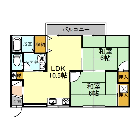 大和高田市中三倉堂のアパートの間取り