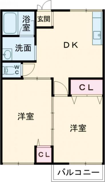 ハイツ上須頃の間取り