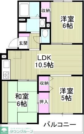 船橋市上山町のマンションの間取り