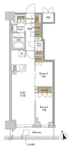 ＲＪＲプレシア大森北の間取り